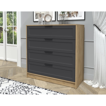 Kомод Тренд КТ-К100 (Дуб золотой ЛДСП/ Пепел ЛМДФ) Ш1000 В1020 Г451 Kомод Тренд КТ-К100 (Дуб золотой ЛДСП/ Пепел ЛМДФ) Ш1000 В1020 Г451